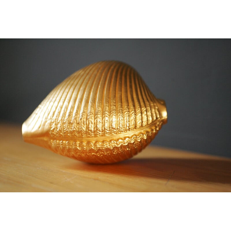 Coquille vintage en bronze doré par Charles