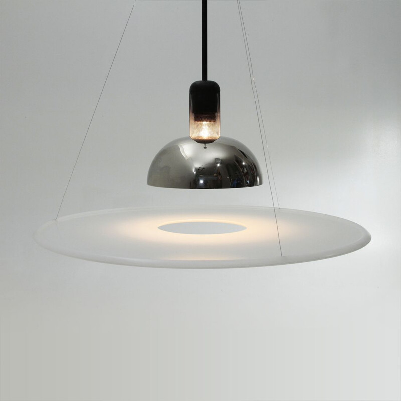 Vintage Italian Frisbi pendant lamp by Achille Castiglioni for Flos, 1970