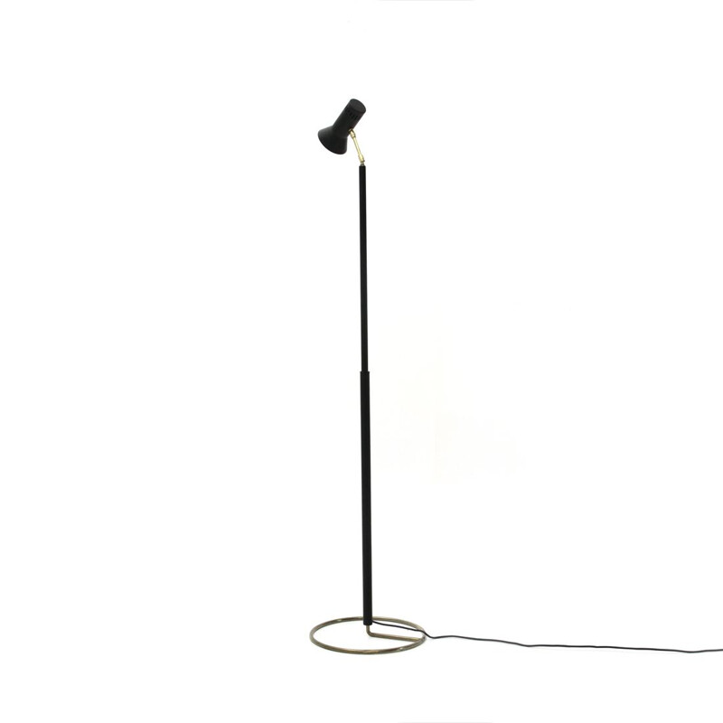 Vintage italian floor lamp with brass base, 1950