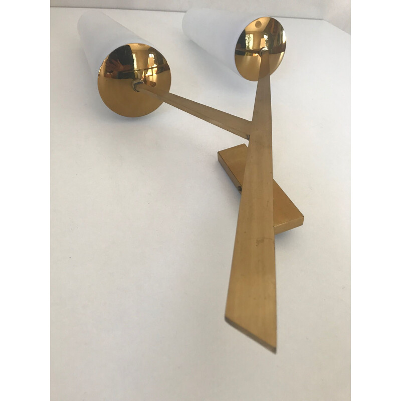 Vintage wall lamp in solid brass 1960