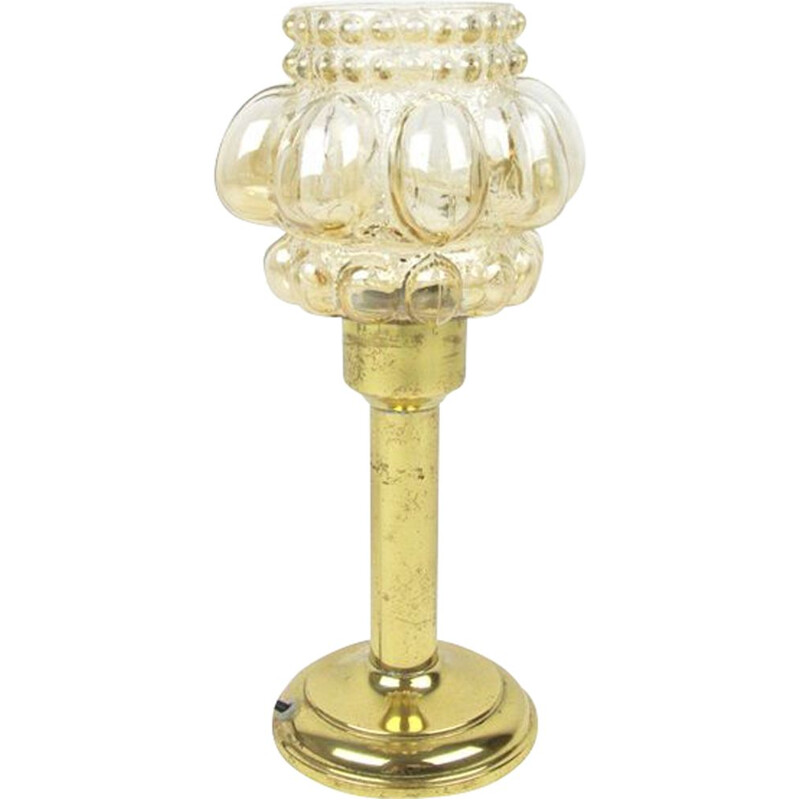 Bubble table lamp in golden brass and glass, 1970s