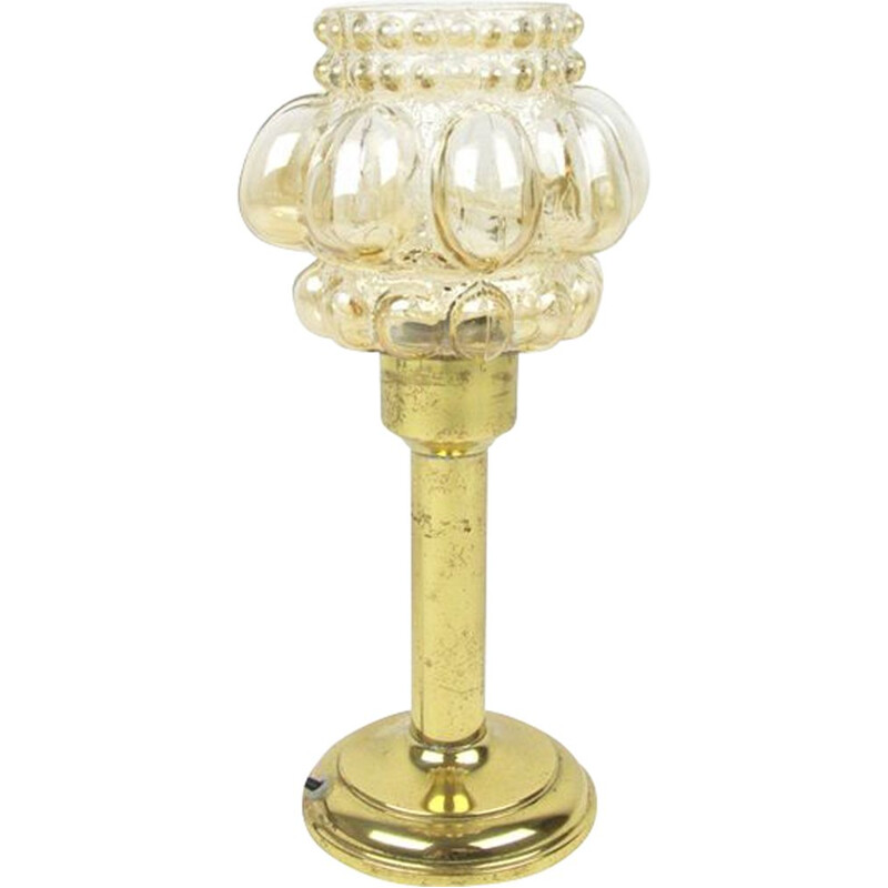 Lampe de table bulle en laiton et verre, 1970