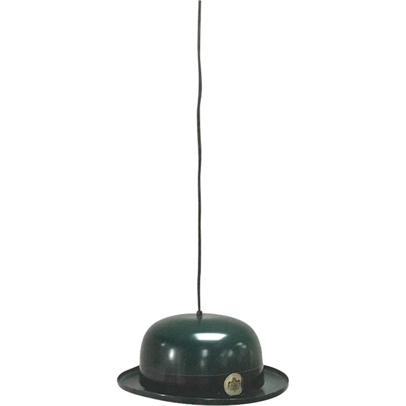 Vintage Bowler Hat pendant by Jakobsson in black aluminium