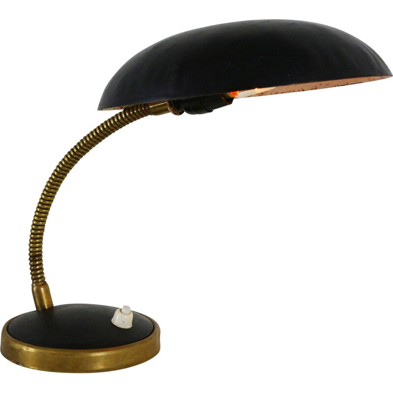 Lampe de bureau vintage en métal noir 1940