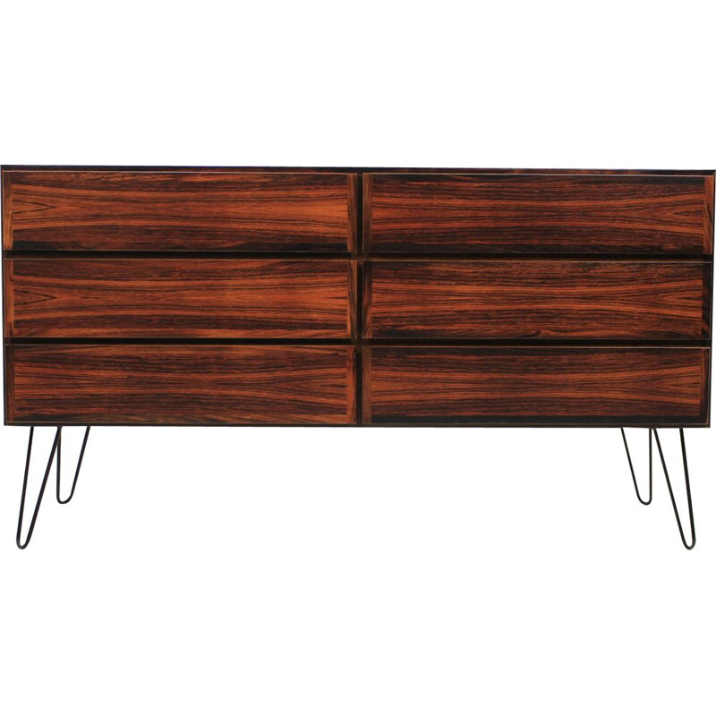 Vintage sideboard by Omann Jun in rosewood and iron 1960