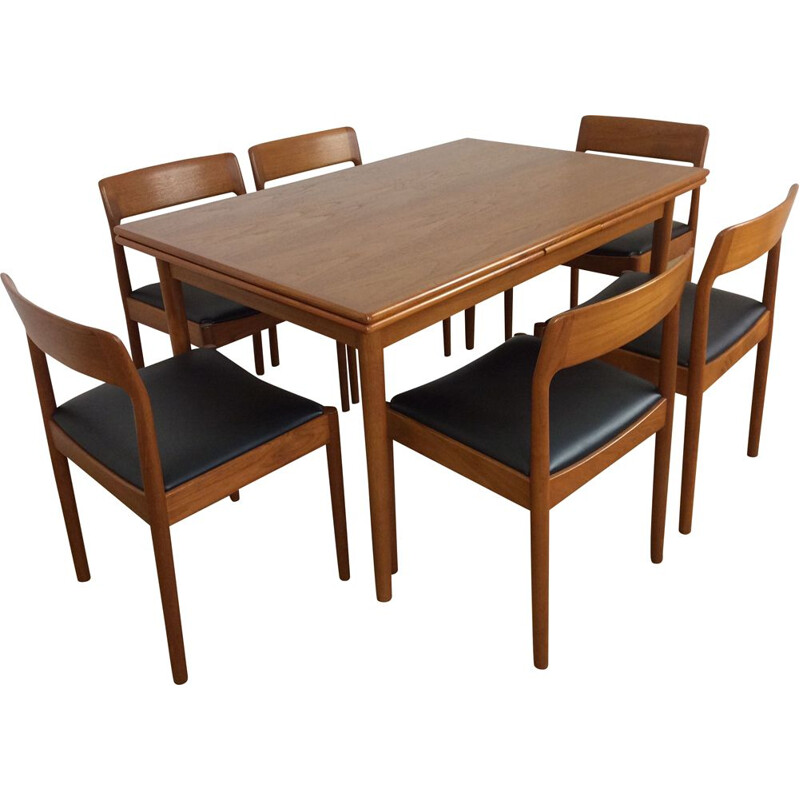 Vintage dutch dining set in teakwood for Moller 1960