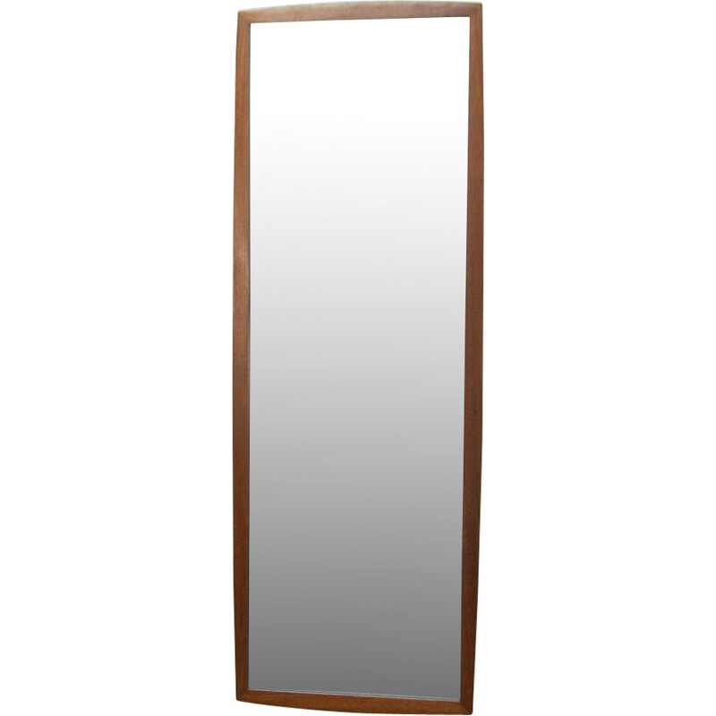 Large teak Scandinavian mirror 123cm