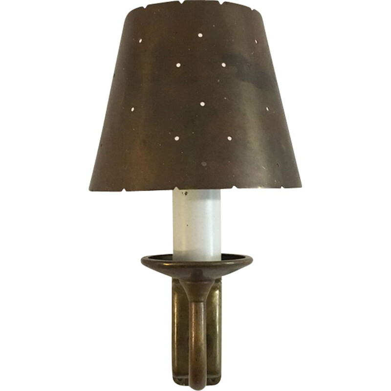 Vintage brass wall lamp 1950