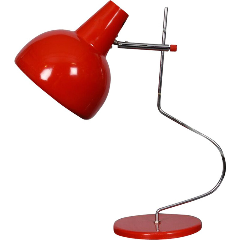 Lampe vintage pour Lidokov en métal rouge 1960