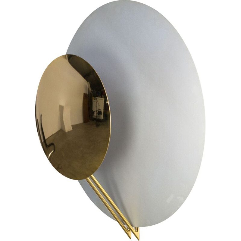 Vintage Vega wall lamp for Tre Ci Luce in brass and aluminium 1980