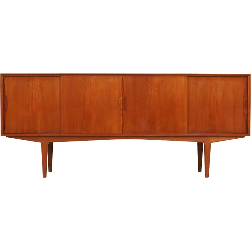 Vintage teak sideboard with sliding doors