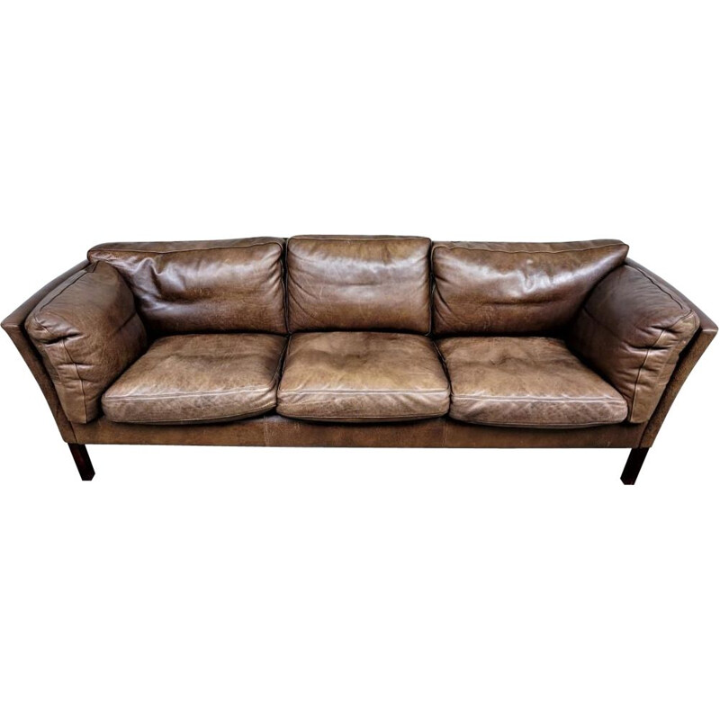 Vintage Scandinavian leather sofa