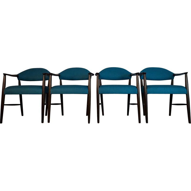 Suite van 4 vintage Kurt Olsen Scandinavische stoelen