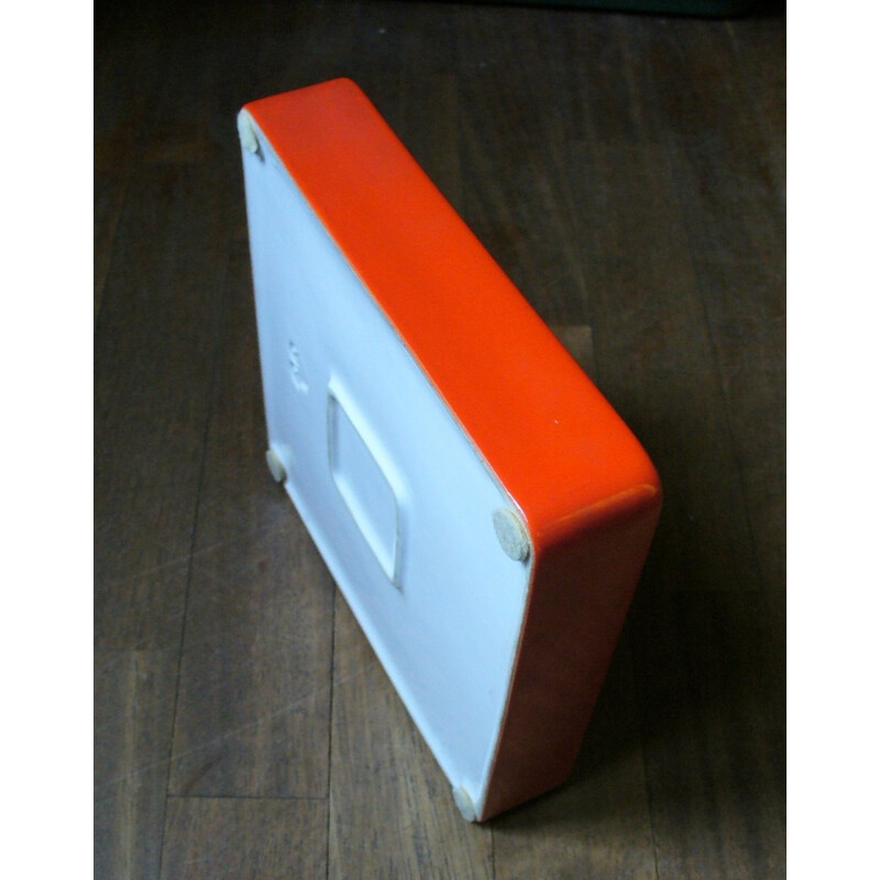 Vintage orange ceramic ashtray by Angelo Mangiarotti, 1965