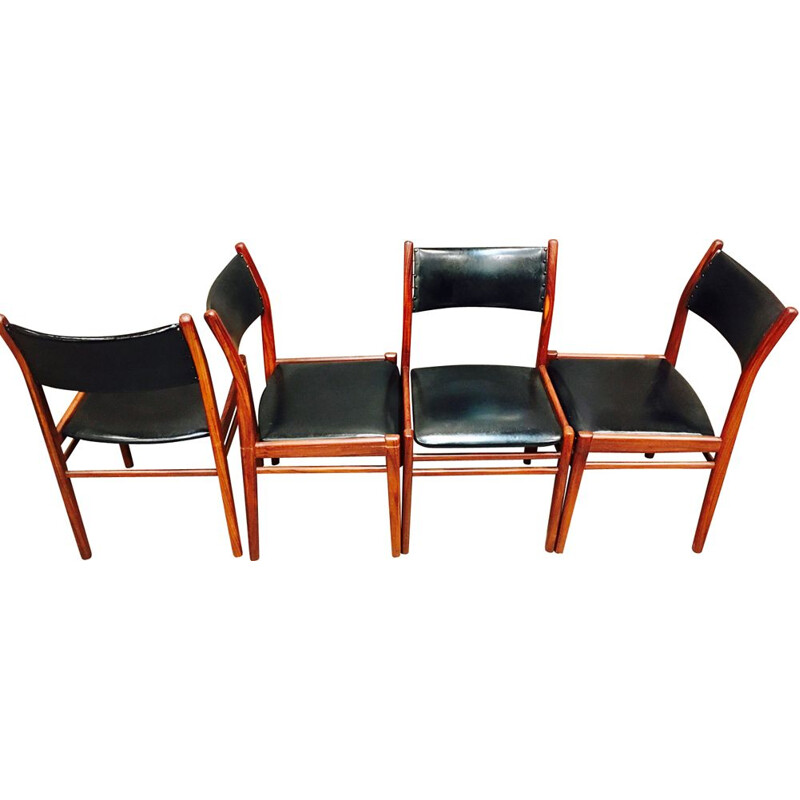 Set of 4 vintage chairs design Asko Finland