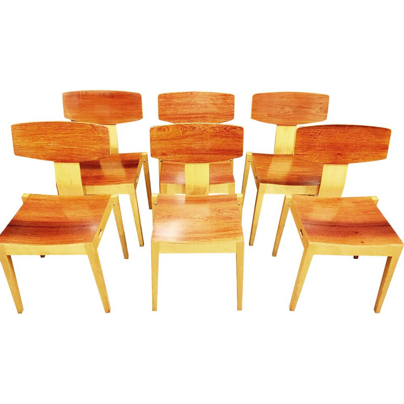 Set of 6 vintage chairs Scandinavian Christoffersen and Petersen