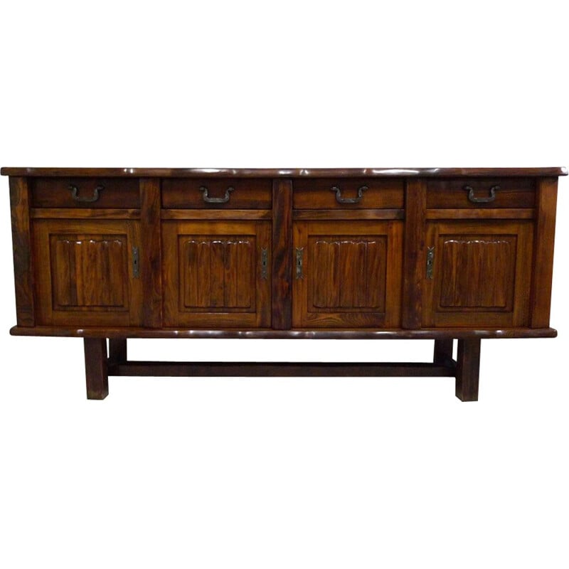 Vintage massive elm sideboard 1950