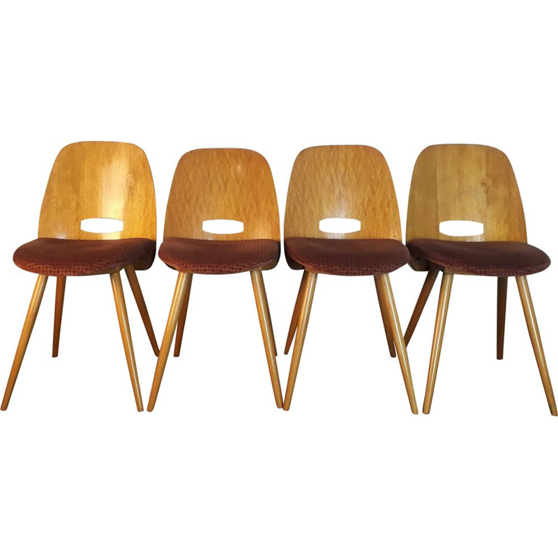 Set of 4 vintage chairs by Jirak by TATRA