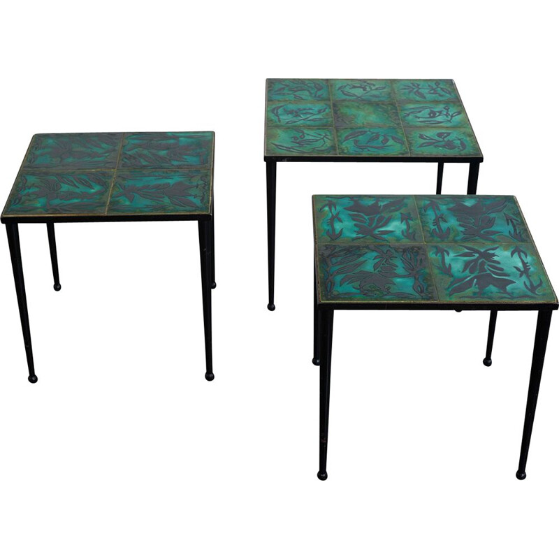 Pair of Jean Lurçat side tables, France 1960