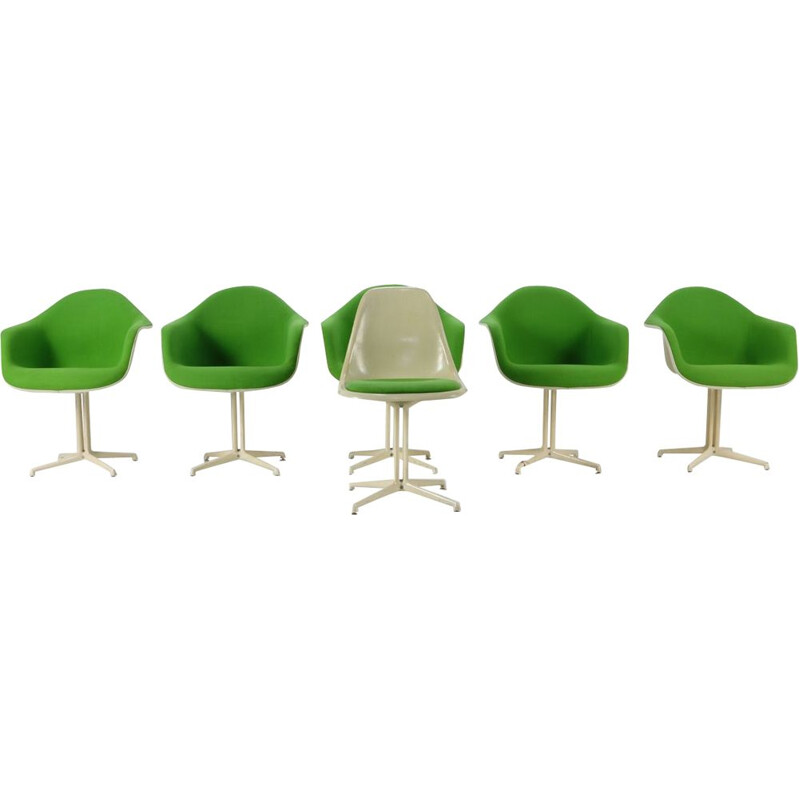 Set of 5 vintage shell armchairs and 1 chair La Fonda DAL by Eames