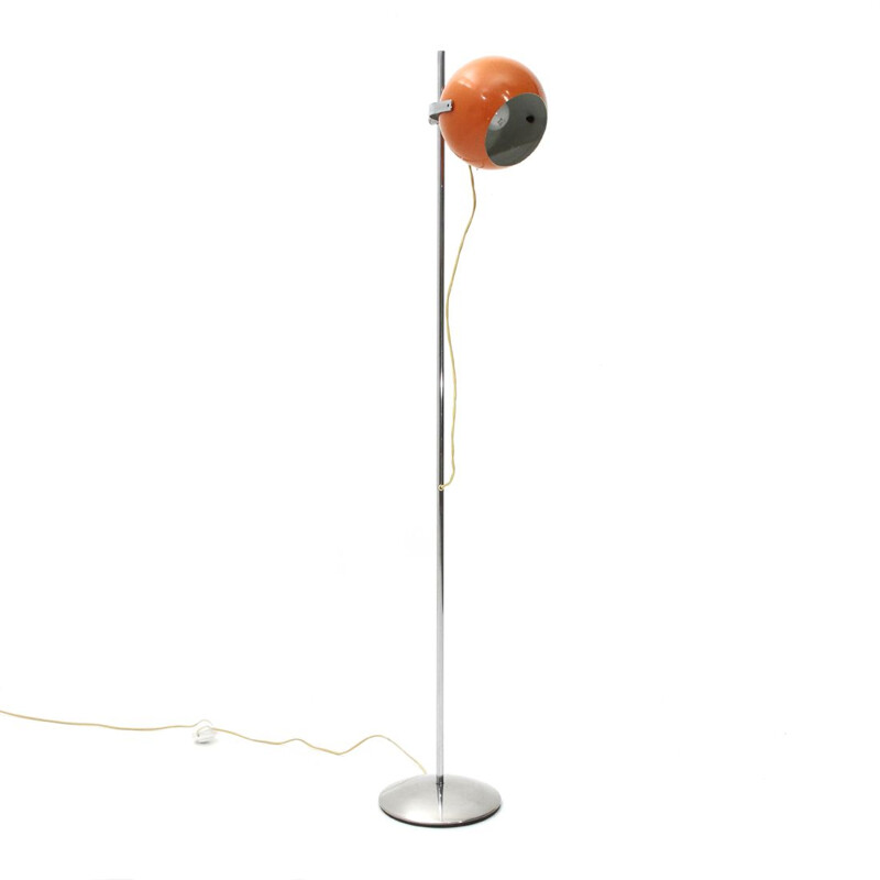 Vintage floor lamp with orange shade by Reggiani, 1970