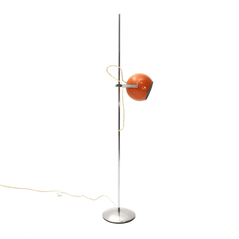 Vintage floor lamp with orange shade by Reggiani, 1970