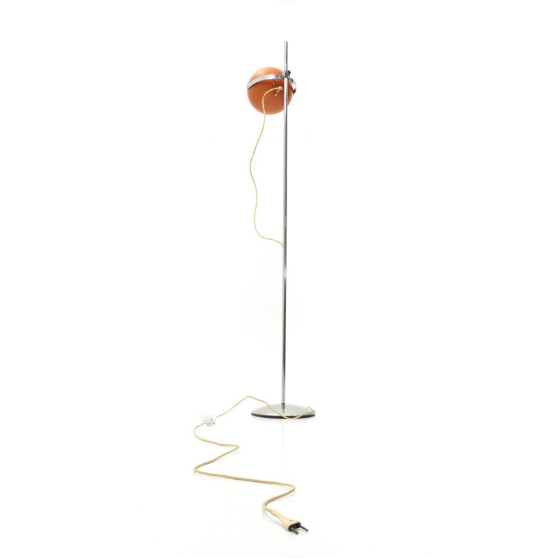 Vintage floor lamp with orange shade by Reggiani, 1970