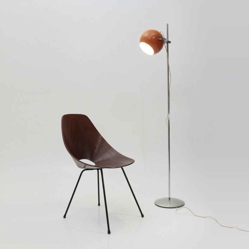 Vintage floor lamp with orange shade by Reggiani, 1970