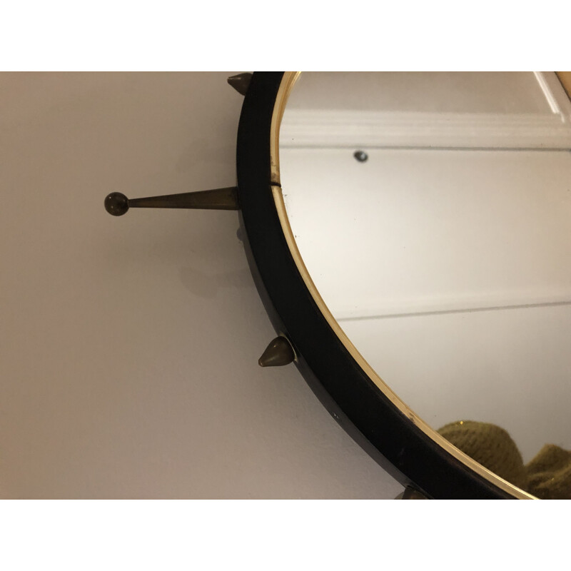 Vintage Sun mirror in metal and brass