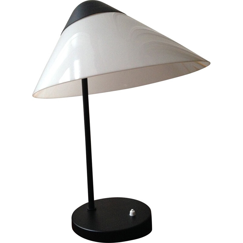 Opala table lamp in metal and opaline, Hans WEGNER - 1970s