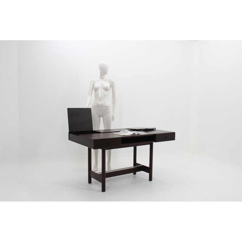 Vintage italian writing desk for Saporiti in rosewood 1960