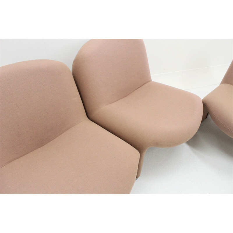 Ensemble de 5 fauteuils vintage Alky pour Castelli en tissu beige et aluminium