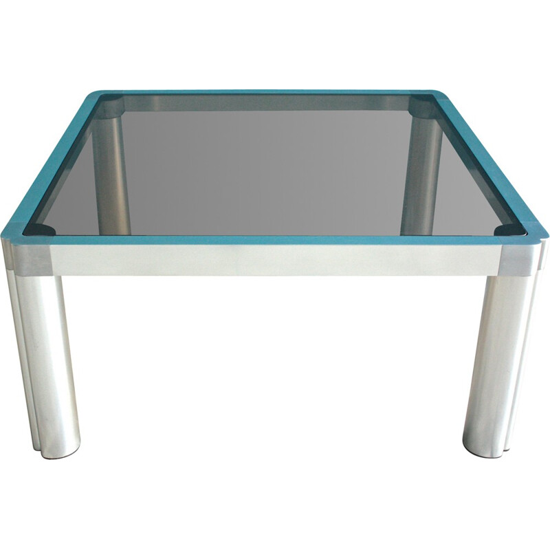 Aluminum and glass coffee table, Kho LIANG IE - 1970s