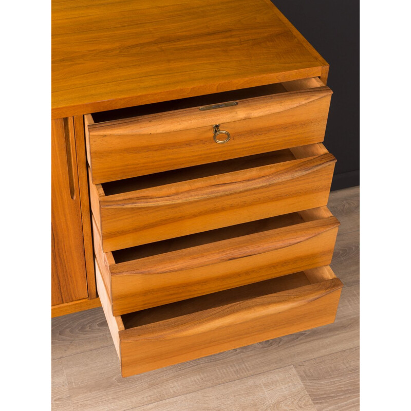 Vintage german sideboard in walnut and steel 1950