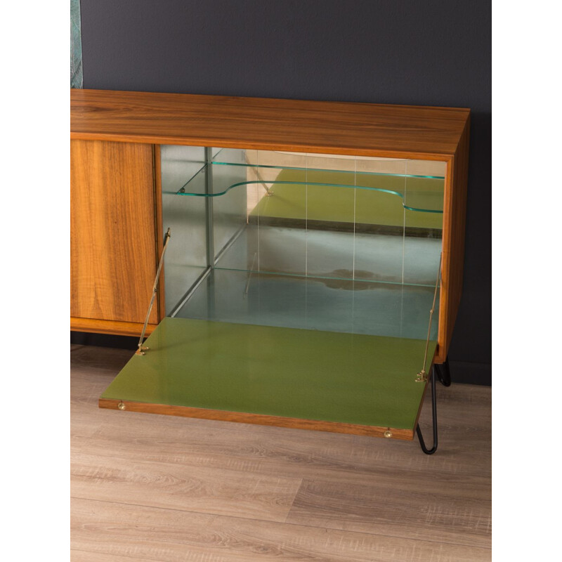 Vintage german sideboard in walnut and steel 1950s