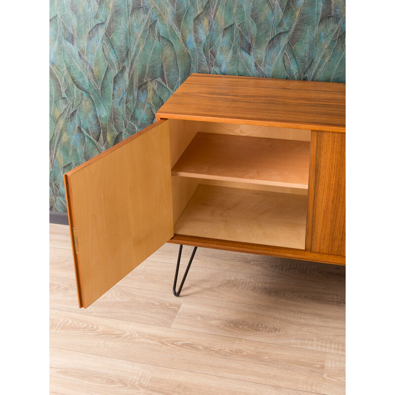 Vintage german sideboard in walnut and steel 1950s