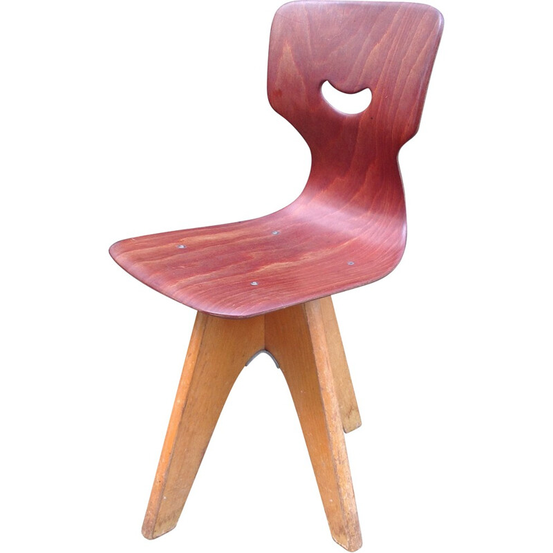 Chair of wooden school, Adam STEGNER - 1960s