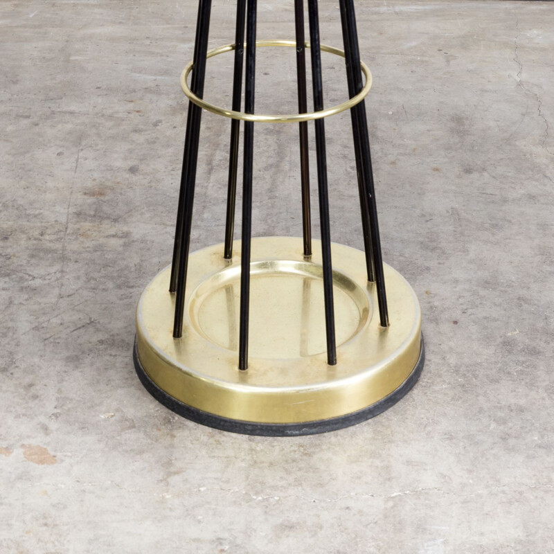 Vintage italian coat rack in black and gold metal 1960