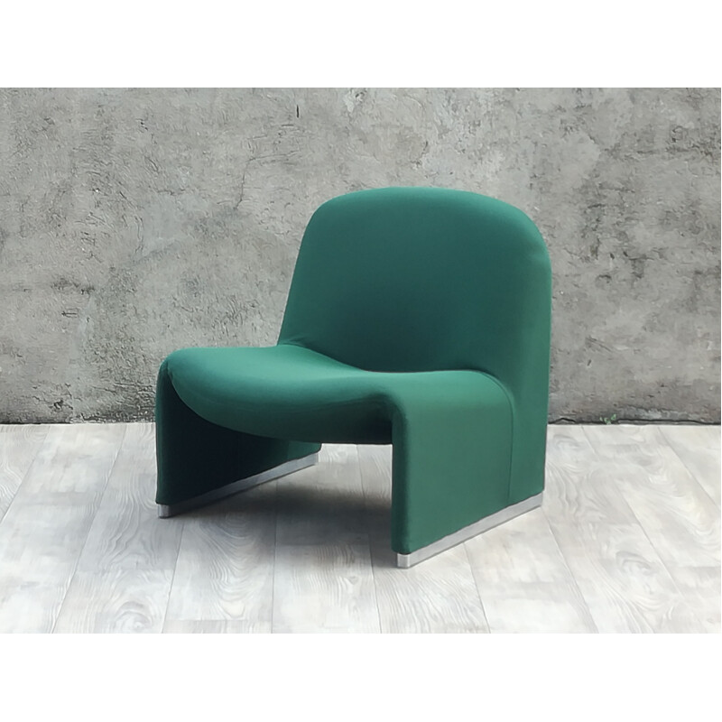 Vintage Alky armchair for Castelli in green fabric 1970