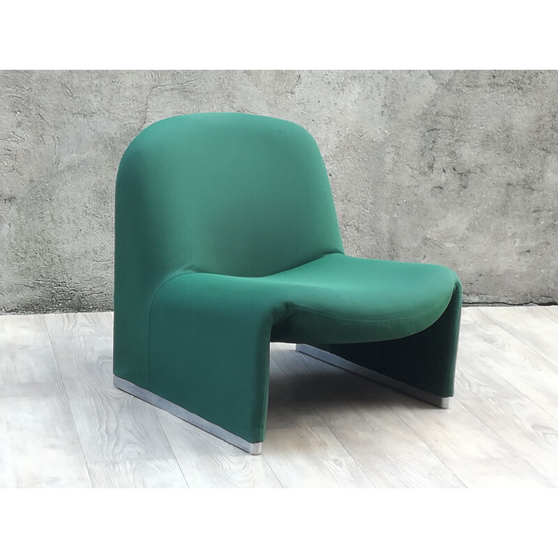 Vintage Alky armchair for Castelli in green fabric 1970