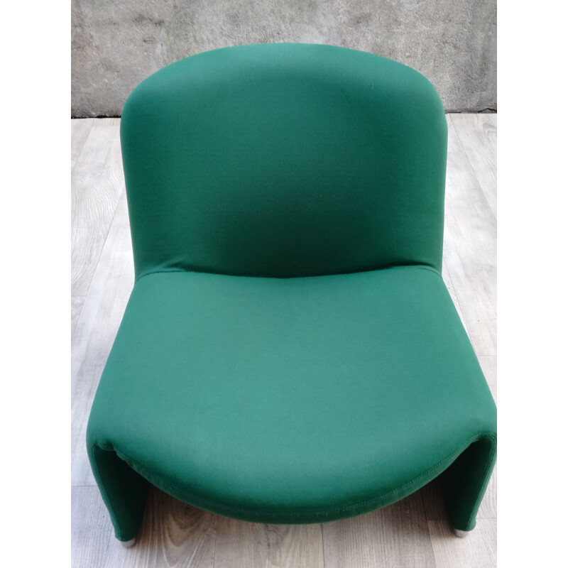 Vintage Alky armchair for Castelli in green fabric 1970
