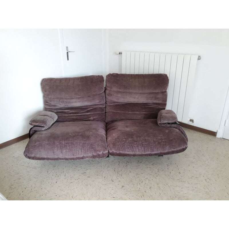 Vintage Marsala sofa for Ligne Roset in amethyst velvet