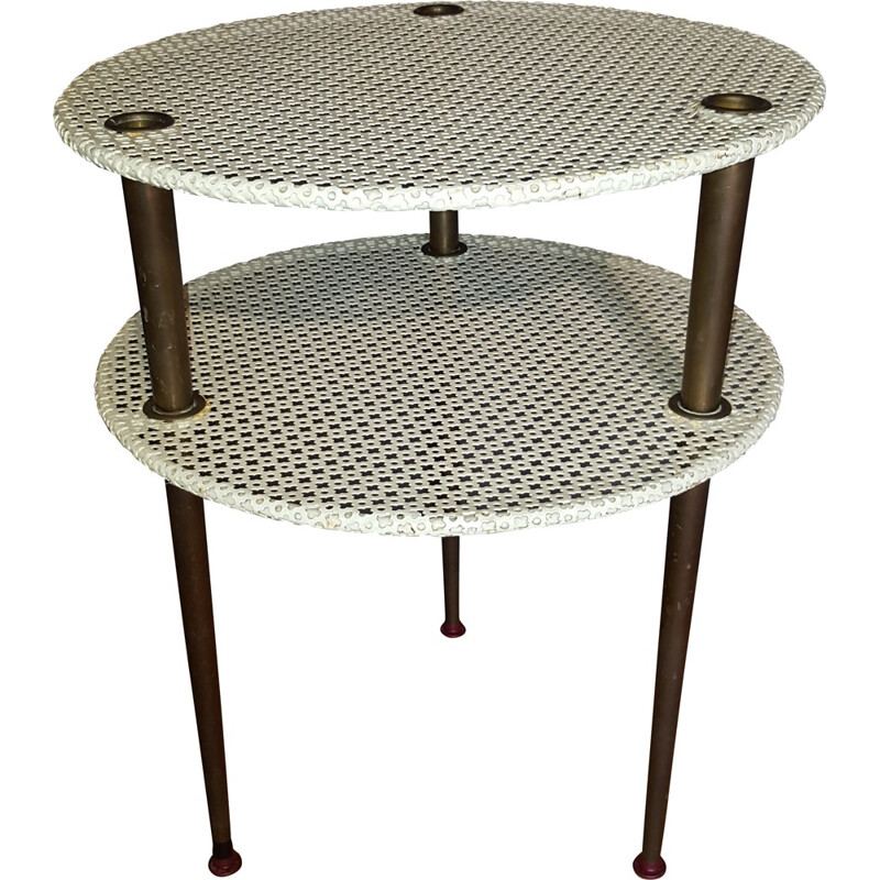 Side table in brass and metal, Pierre CRUEGE - 1950s