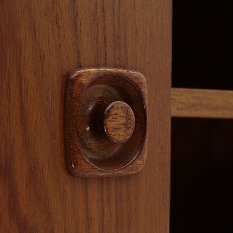 Italian wall bookshelf in teak