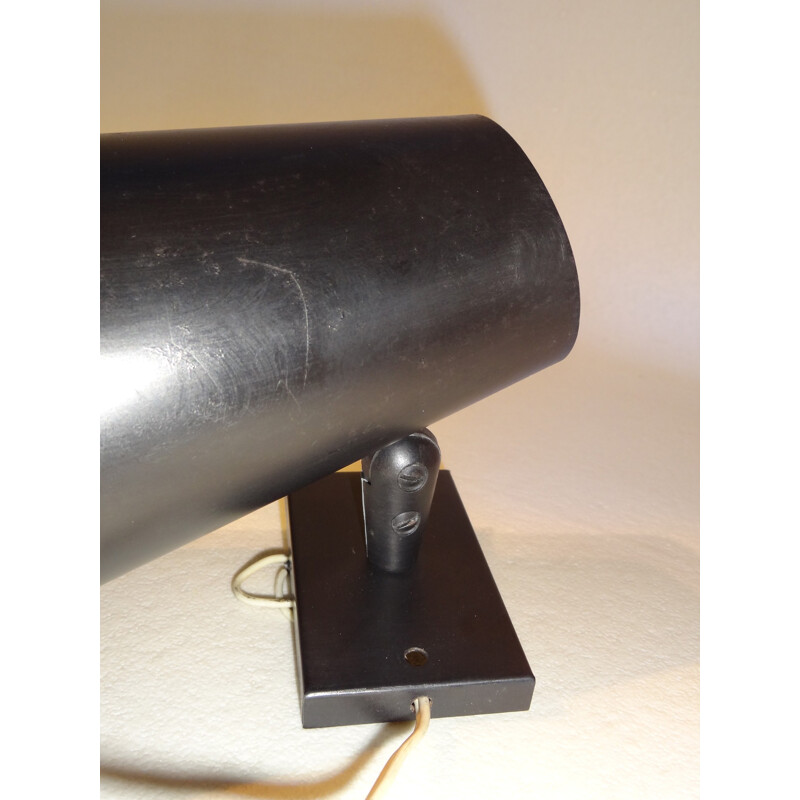 Pair of black-lacquered metal wall lights LITA - 1950