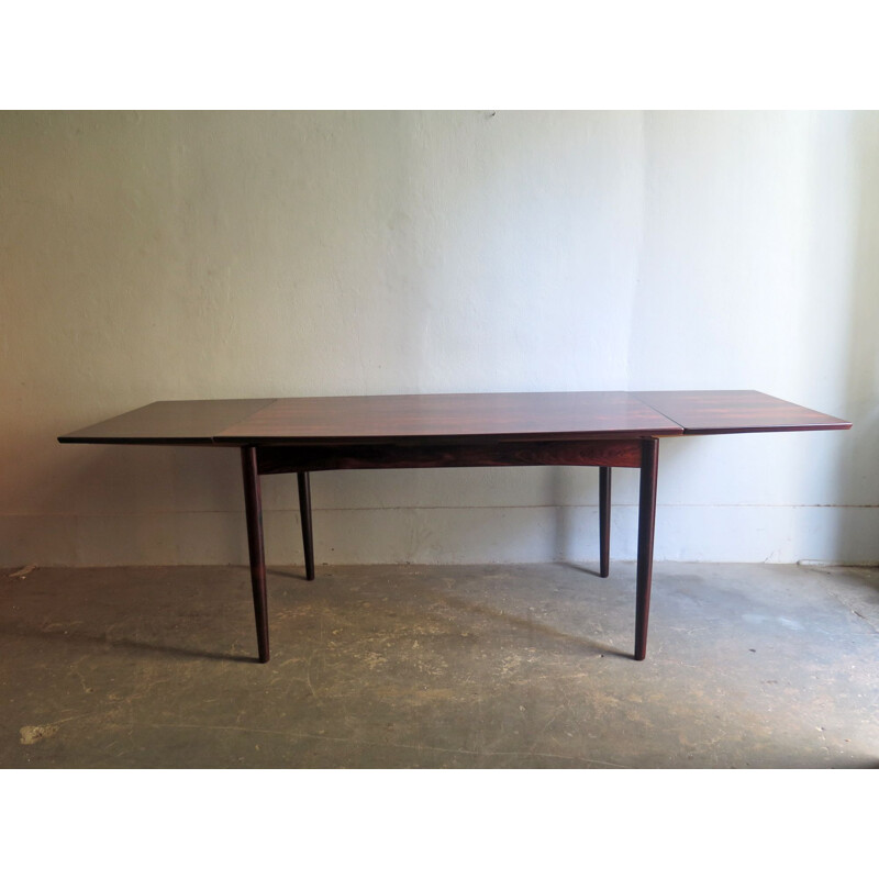 Vintage scandinavian rosewood extendable table 1960