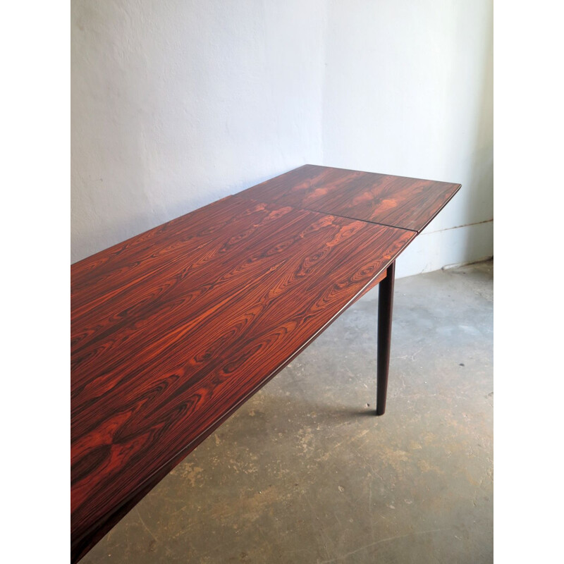 Vintage scandinavian rosewood extendable table 1960