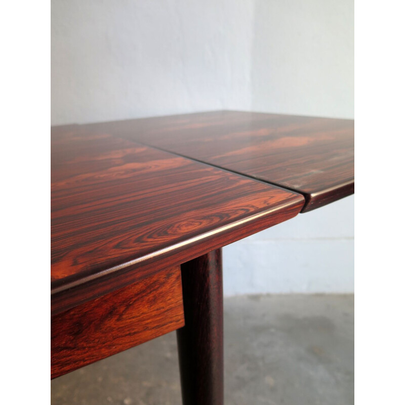 Vintage scandinavian rosewood extendable table 1960