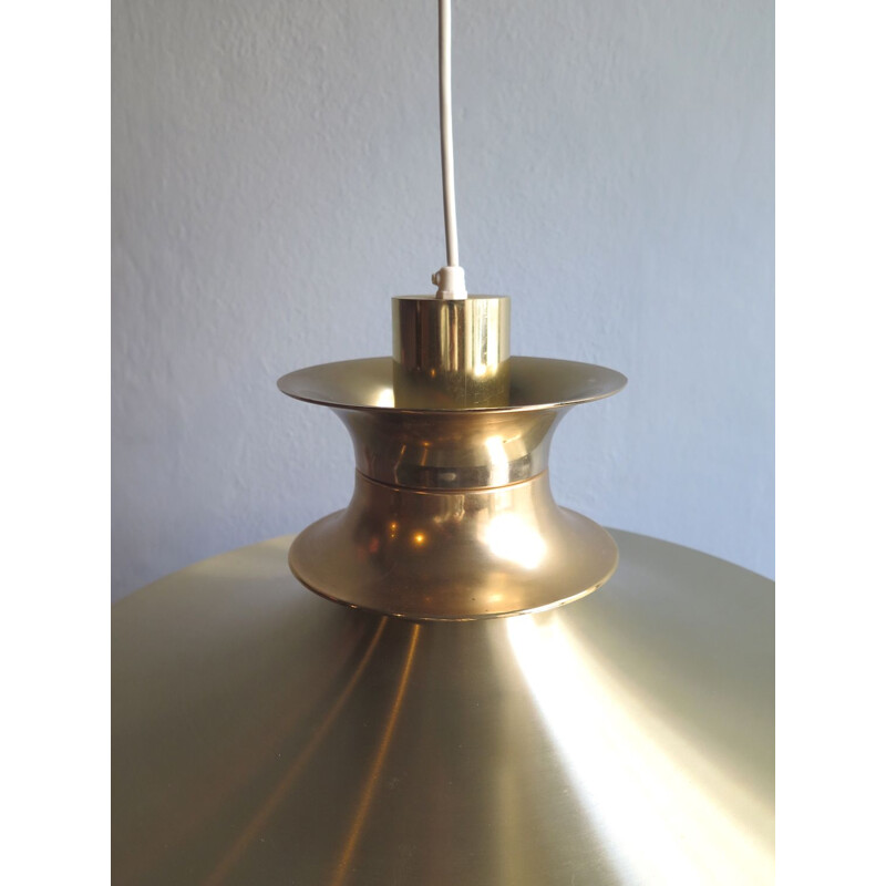 Vintage scandinavian golden layered pendant lamp 1960