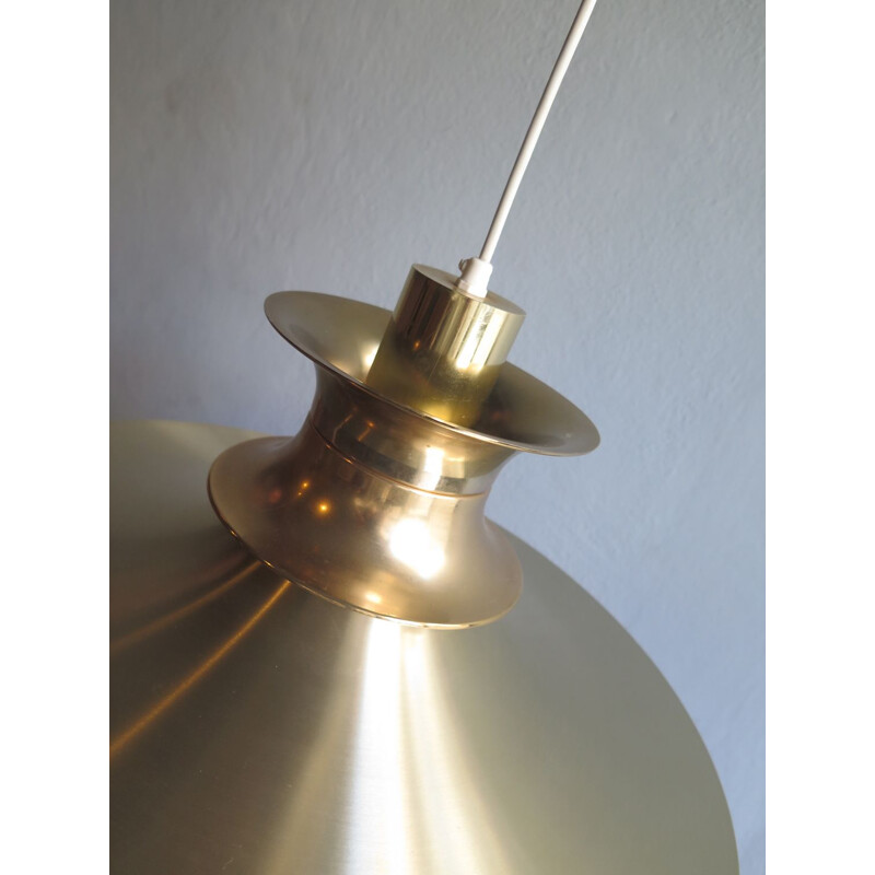 Vintage scandinavian golden layered pendant lamp 1960